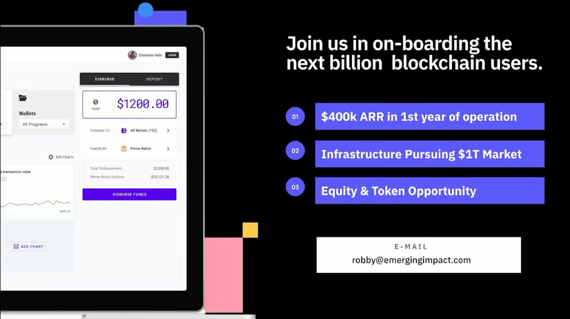 join us in on boarding the next billion users in year of operation infrastructure pursuing market equity token opportunity | Emerging Impact