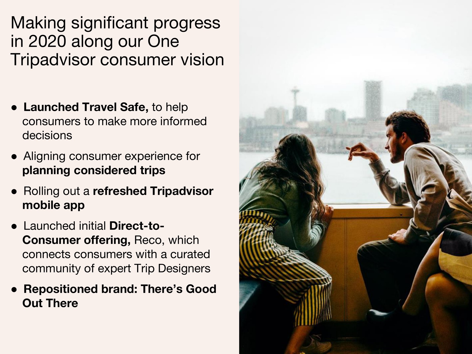 making significant progress in along our one consumer vision | Tripadvisor
