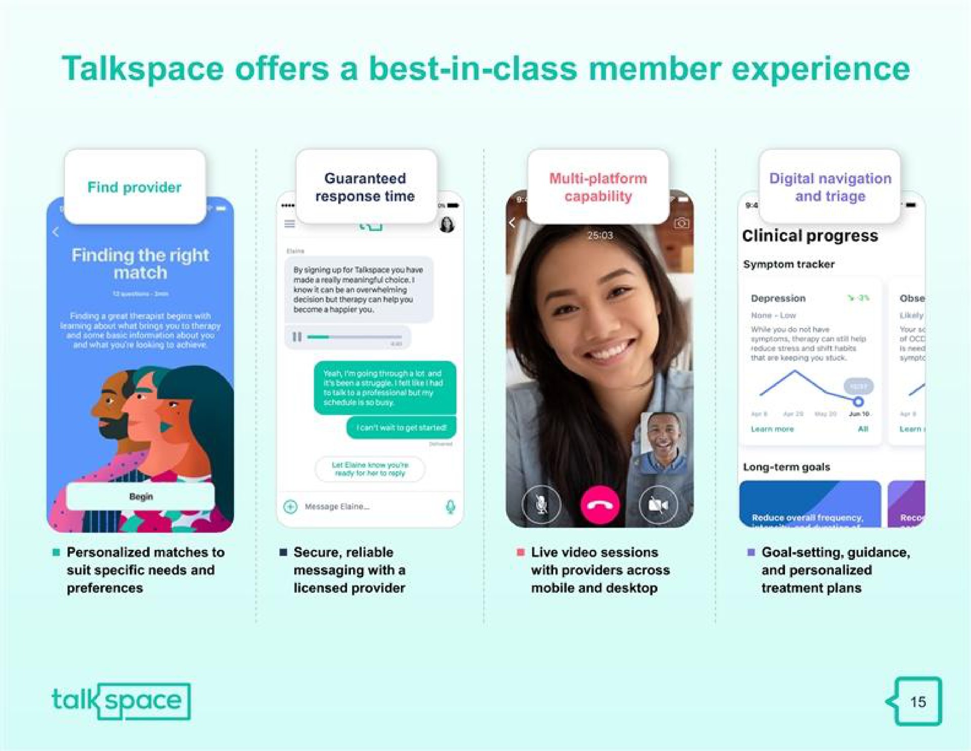 offers a best in class member experience | Talkspace
