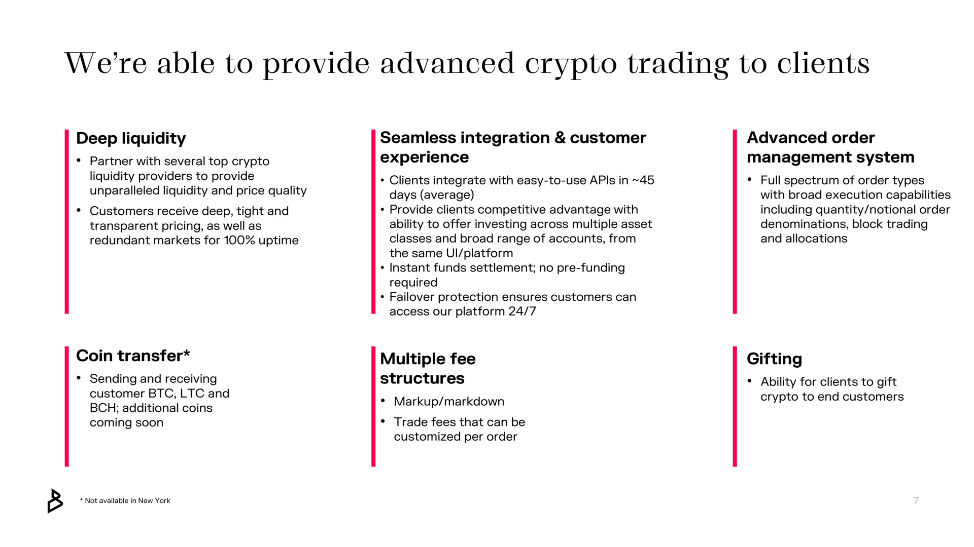 we able to provide advanced trading to clients | Bakkt