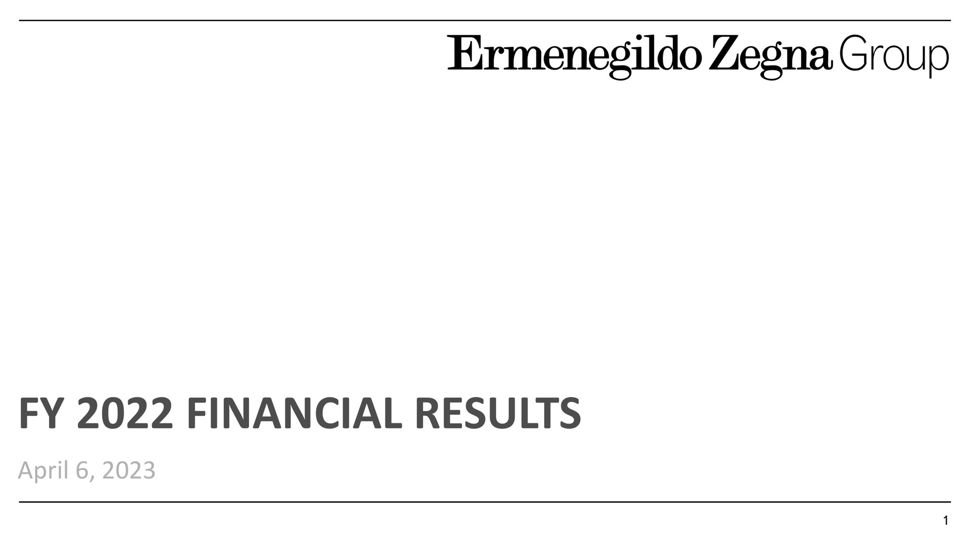financial results group | Zegna