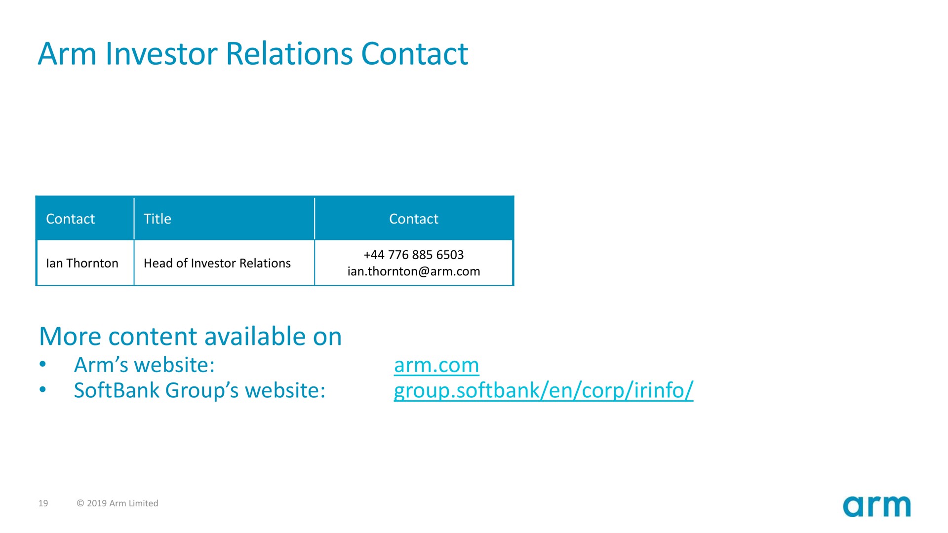 arm investor relations contact more content available on | SoftBank