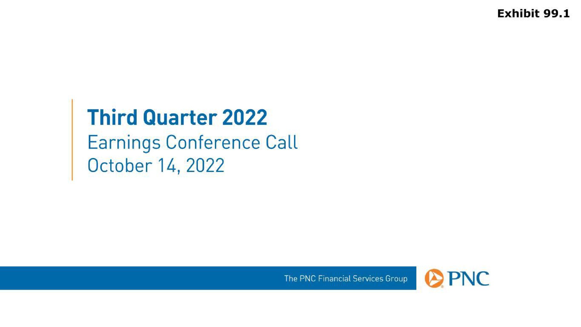 third quarter earnings conference call | PNC Financial Services Group