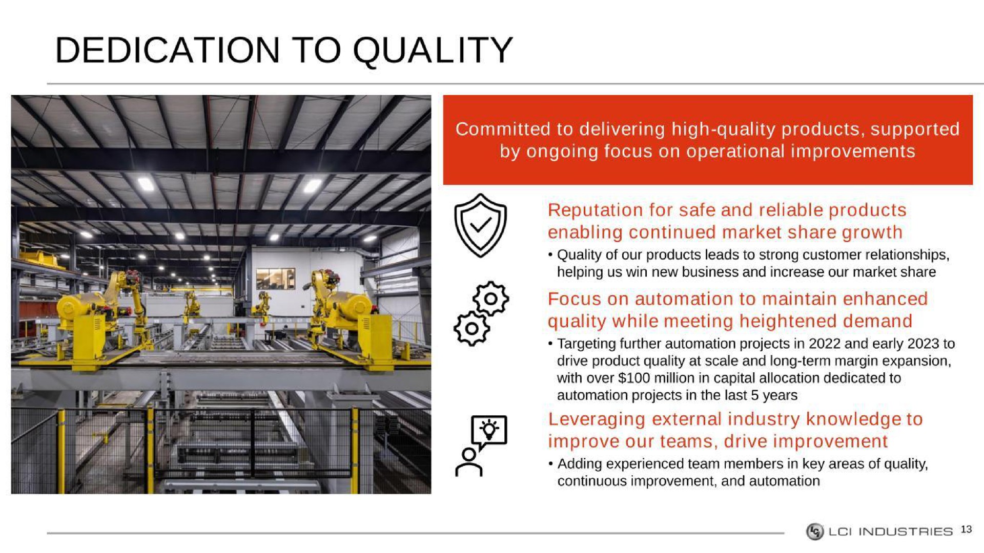 dedication to quality | LCI Industries