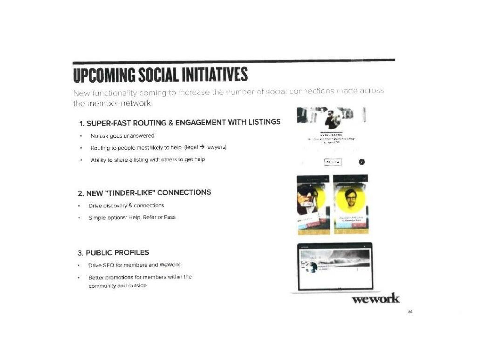 upcoming social initiatives wig | WeWork
