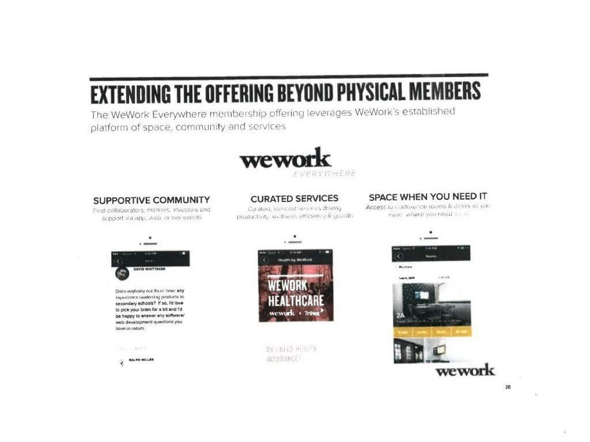 extending the offering beyond physical members | WeWork