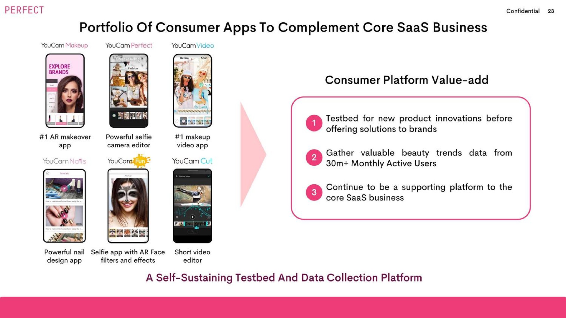 portfolio of consumer to complement core business consumer platform value add a self sustaining and data collection platform | Perfect