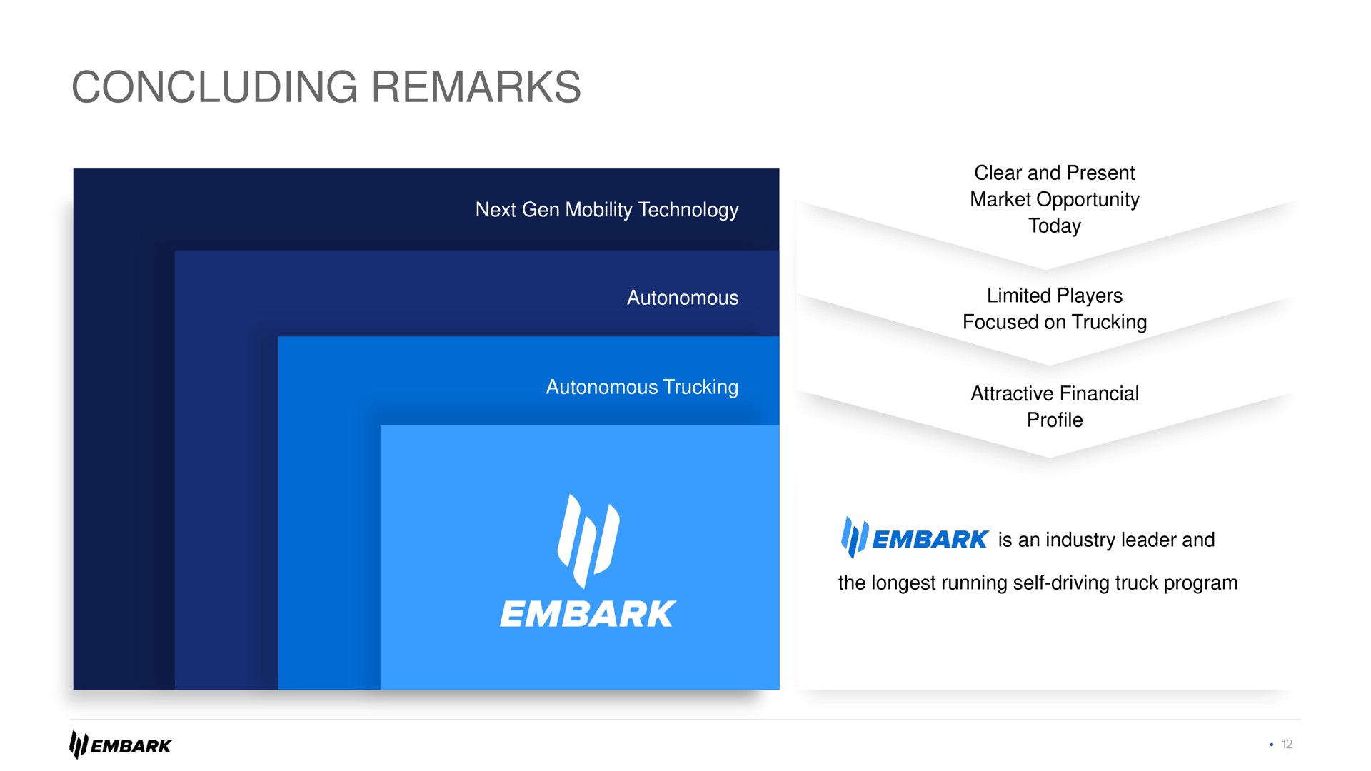 concluding remarks embark | Embark
