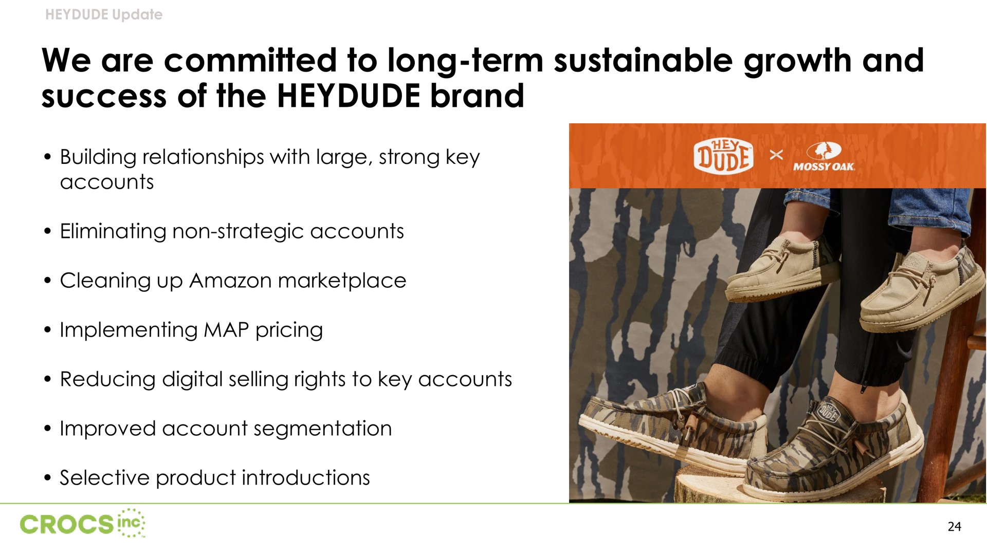 we are committed to long term sustainable growth and success of the brand | Crocs