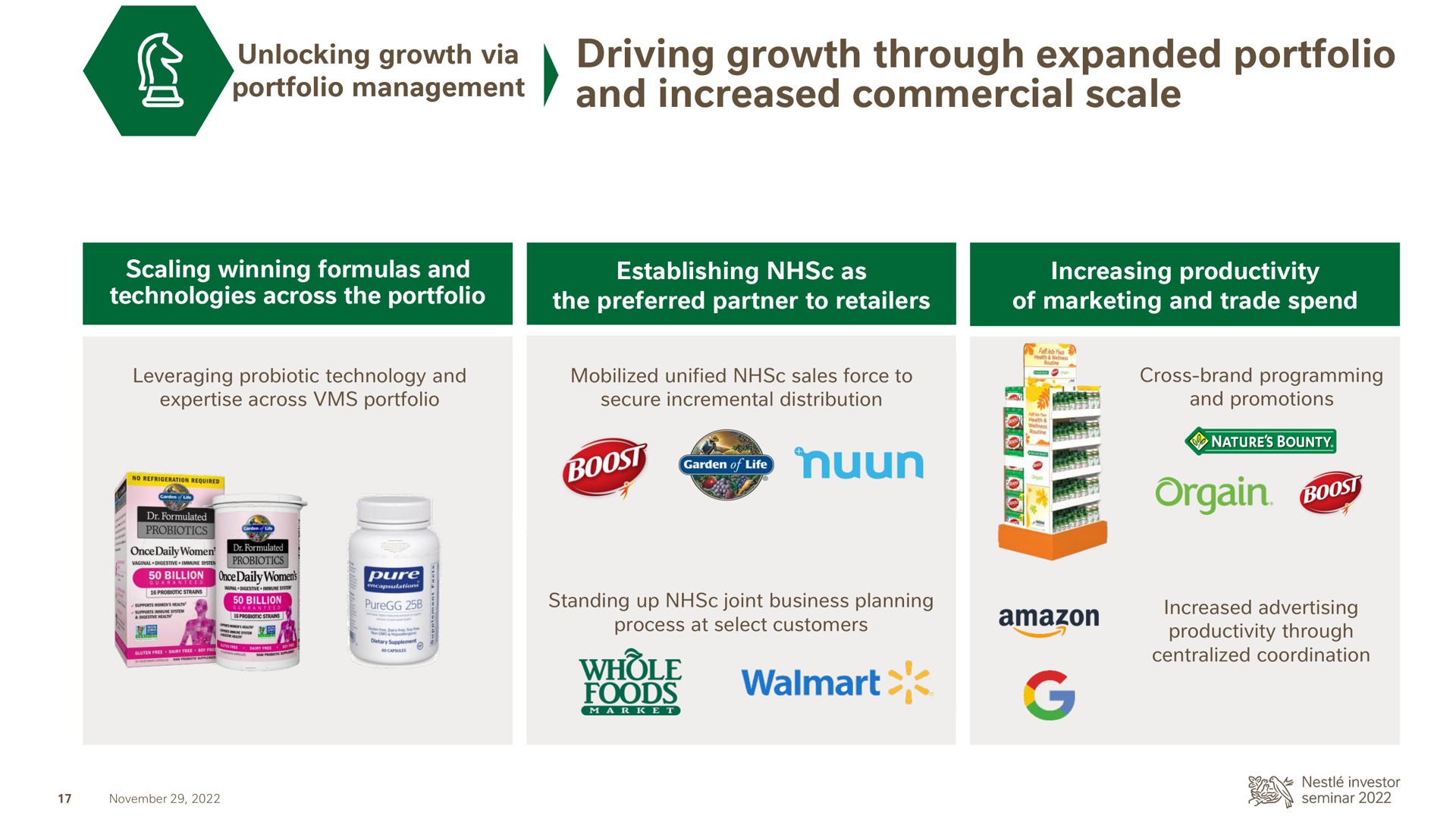 driving growth through expanded portfolio and increased commercial scale unlocking via | Nestle