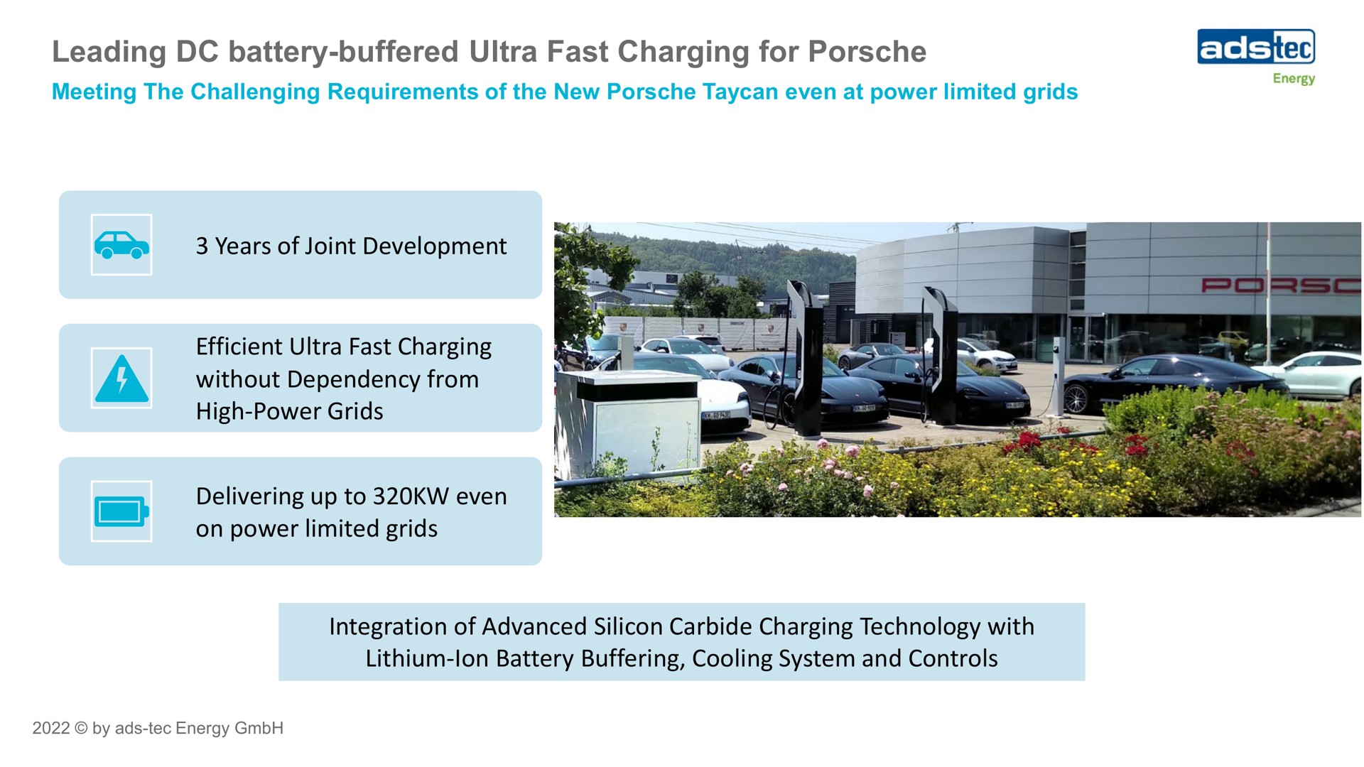 ads tec energy leading battery buffered ultra fast charging for years of joint development efficient ultra fast charging without dependency from high power grids delivering up to even on power limited grids integration of advanced silicon carbide charging technology with lithium ion battery buffering cooling system and controls a | ads-tec Energy