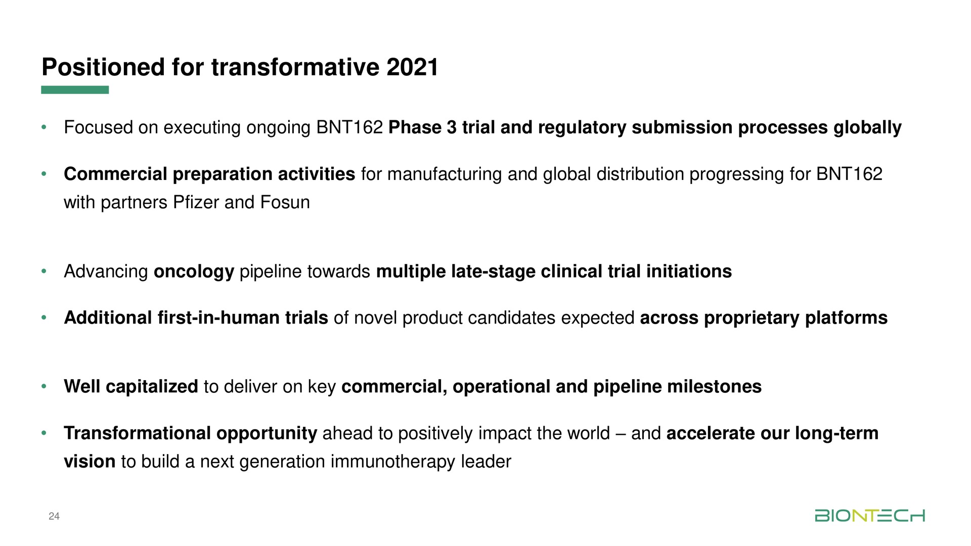 positioned for transformative | BioNTech