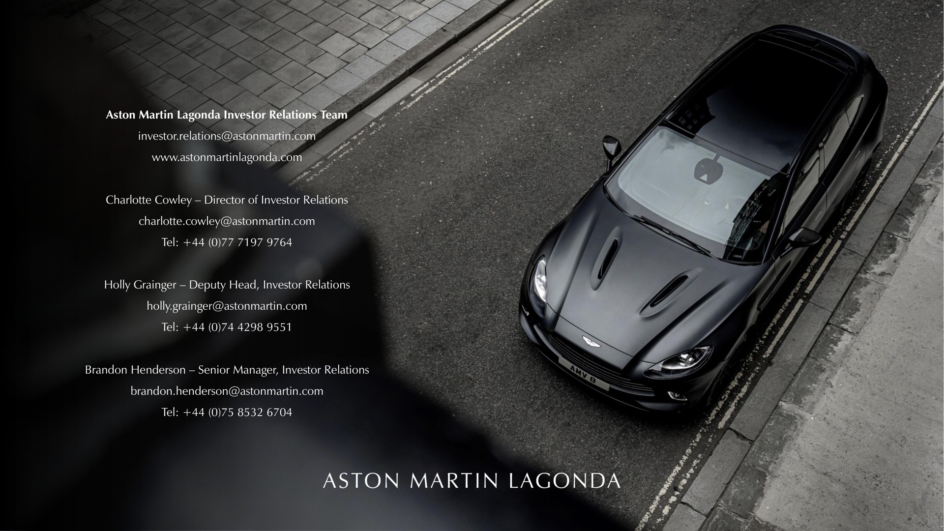 director of investor relations | Aston Martin