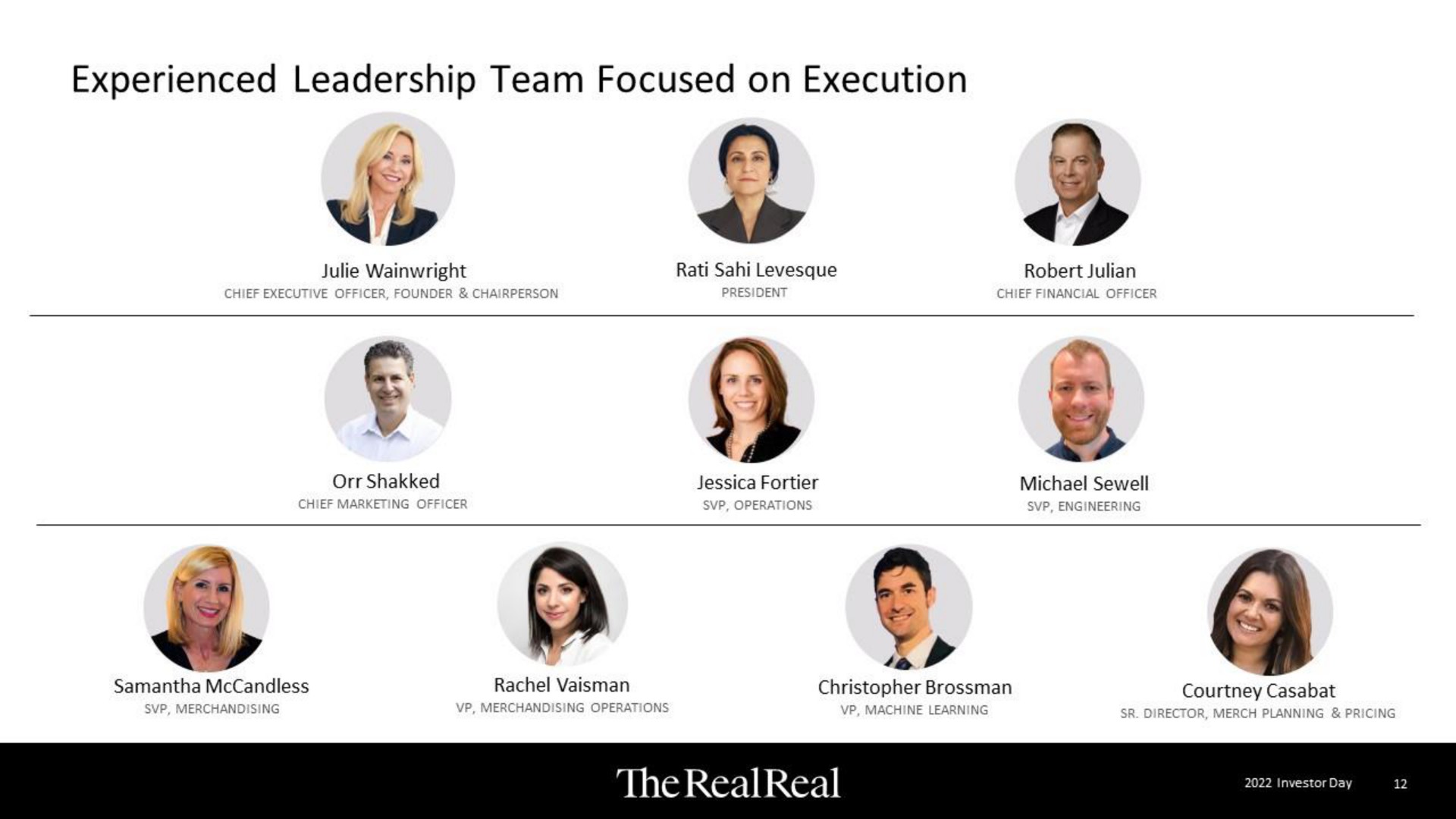 experienced leadership team focused on execution the | The RealReal
