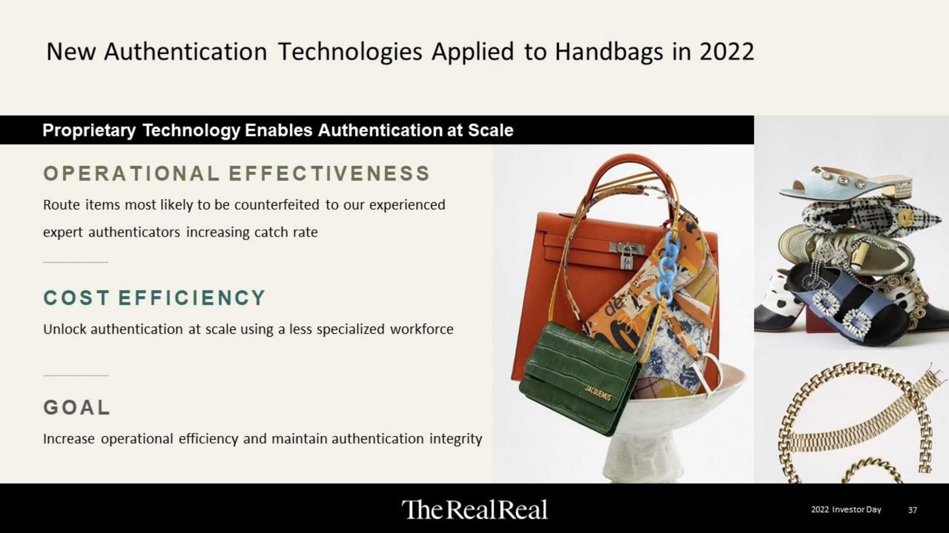 new authentication technologies applied to handbags in the | The RealReal