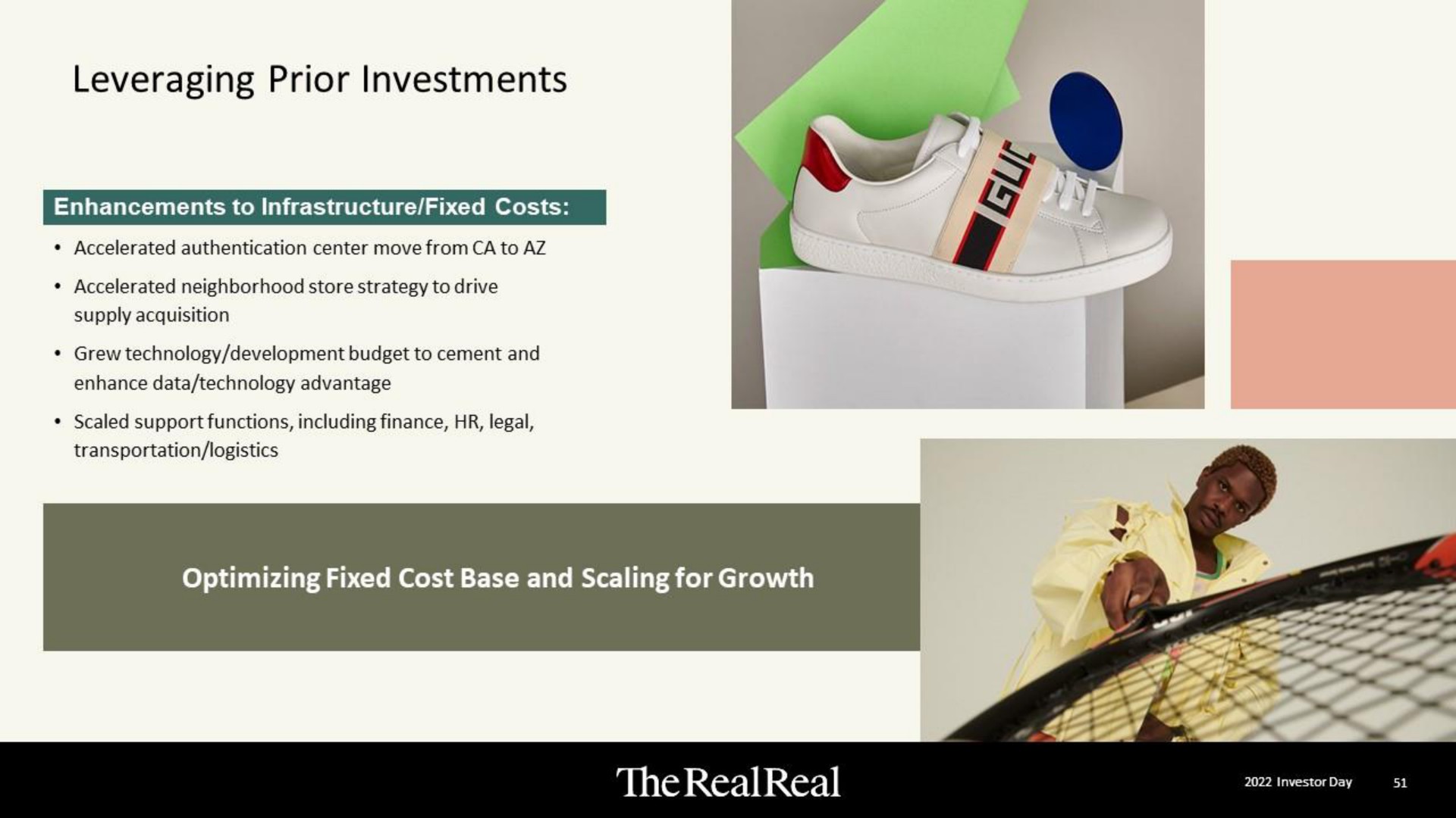 leveraging prior investments | The RealReal