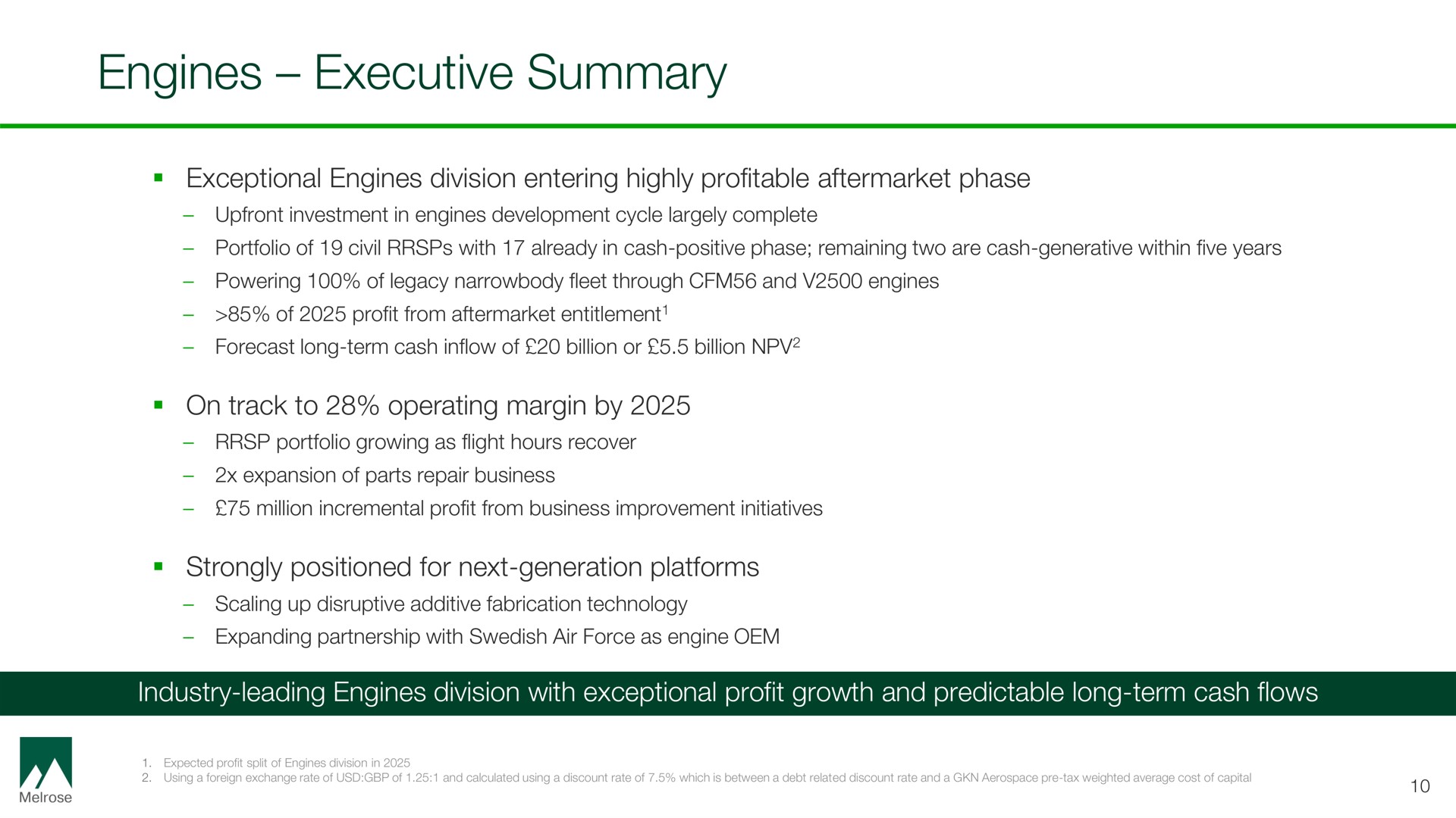 engines executive summary | Melrose