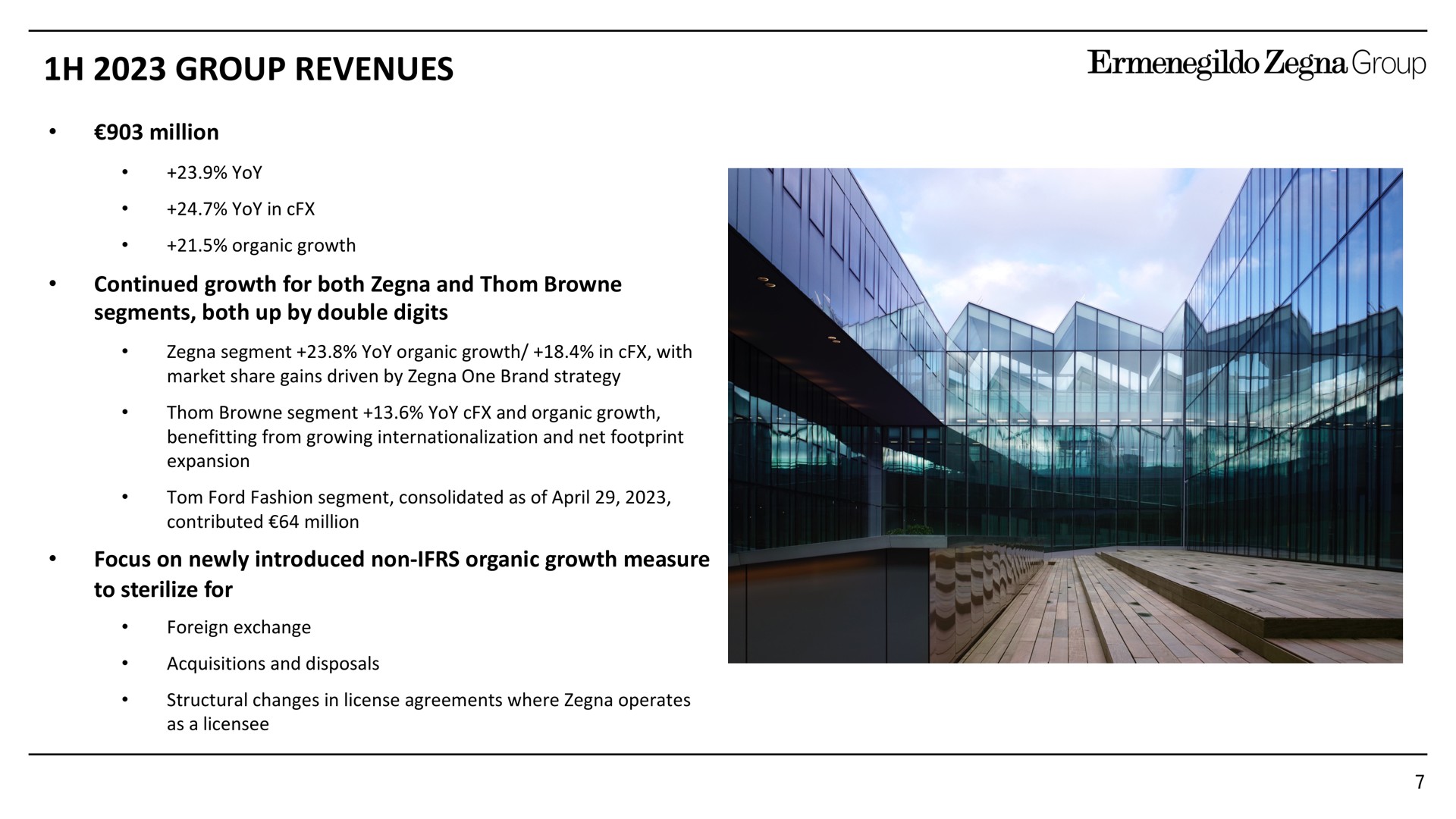 group revenues no in | Zegna