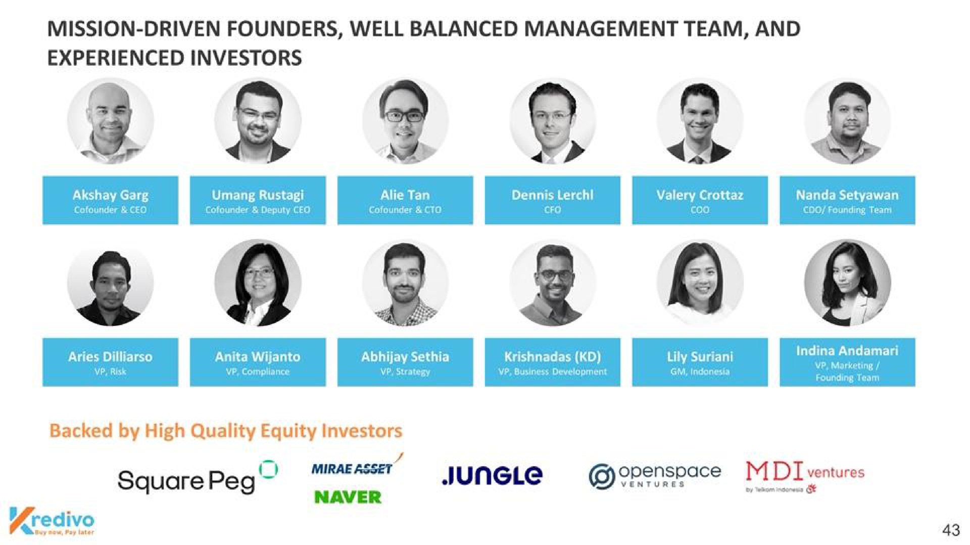 mission driven founders well balanced management team and experienced investors reset teat bile square peg aid jungle | Kredivo