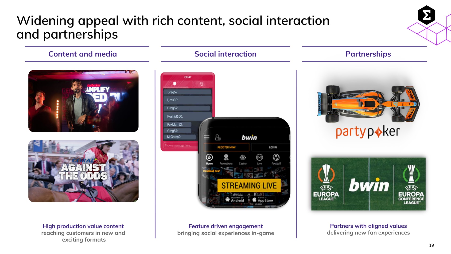 widening appeal with rich content social interaction and partnerships | Entain Group