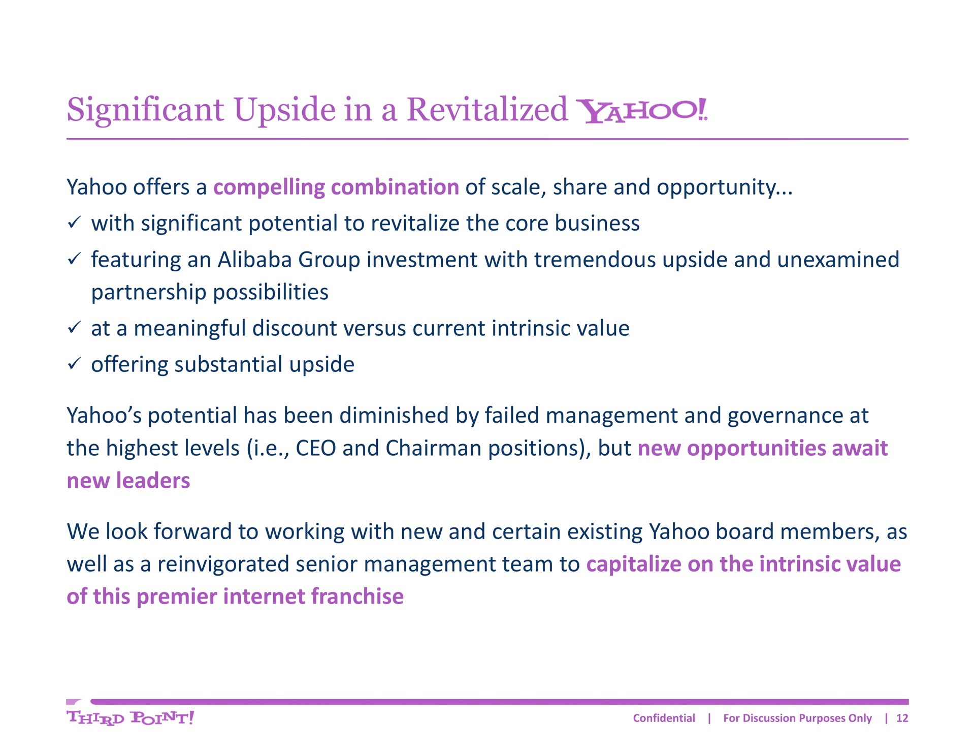 significant upside in a revitalized yahoo | Third Point Management