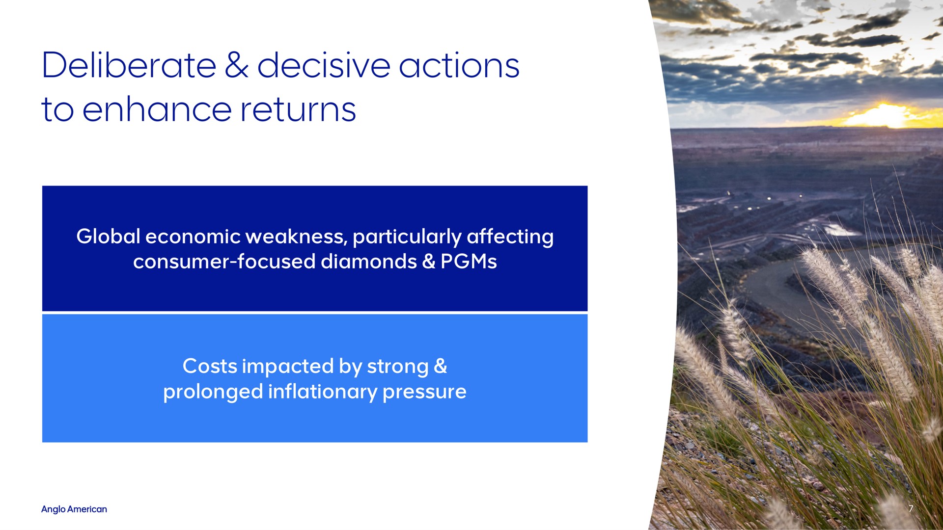 deliberate decisive actions to enhance returns | AngloAmerican