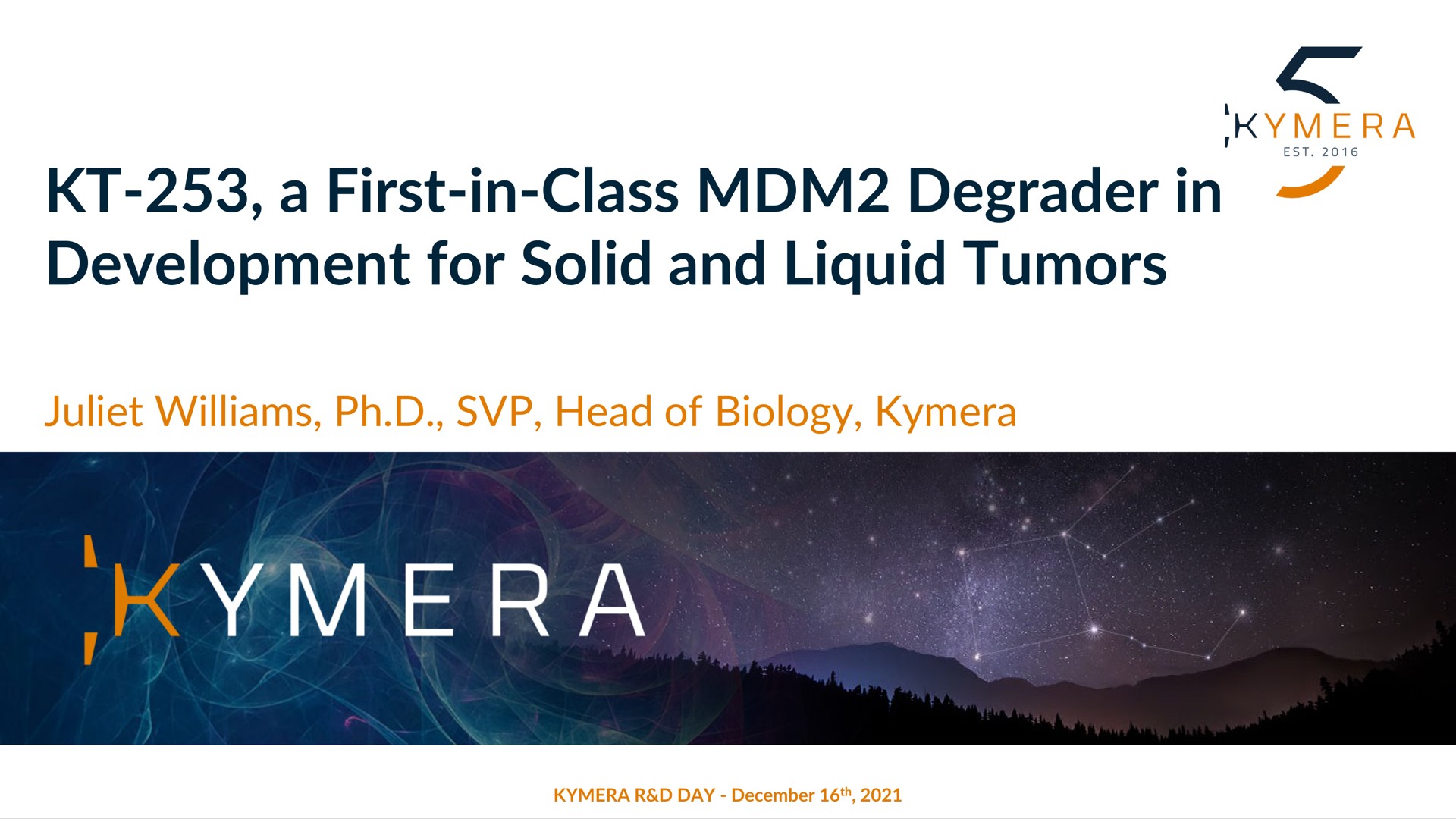 a first in class degrader in development for solid and liquid tumors head of biology | Kymera
