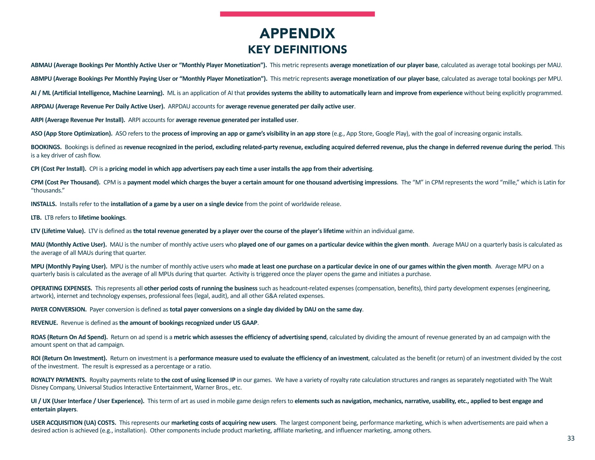 appendix key definitions | Jam City
