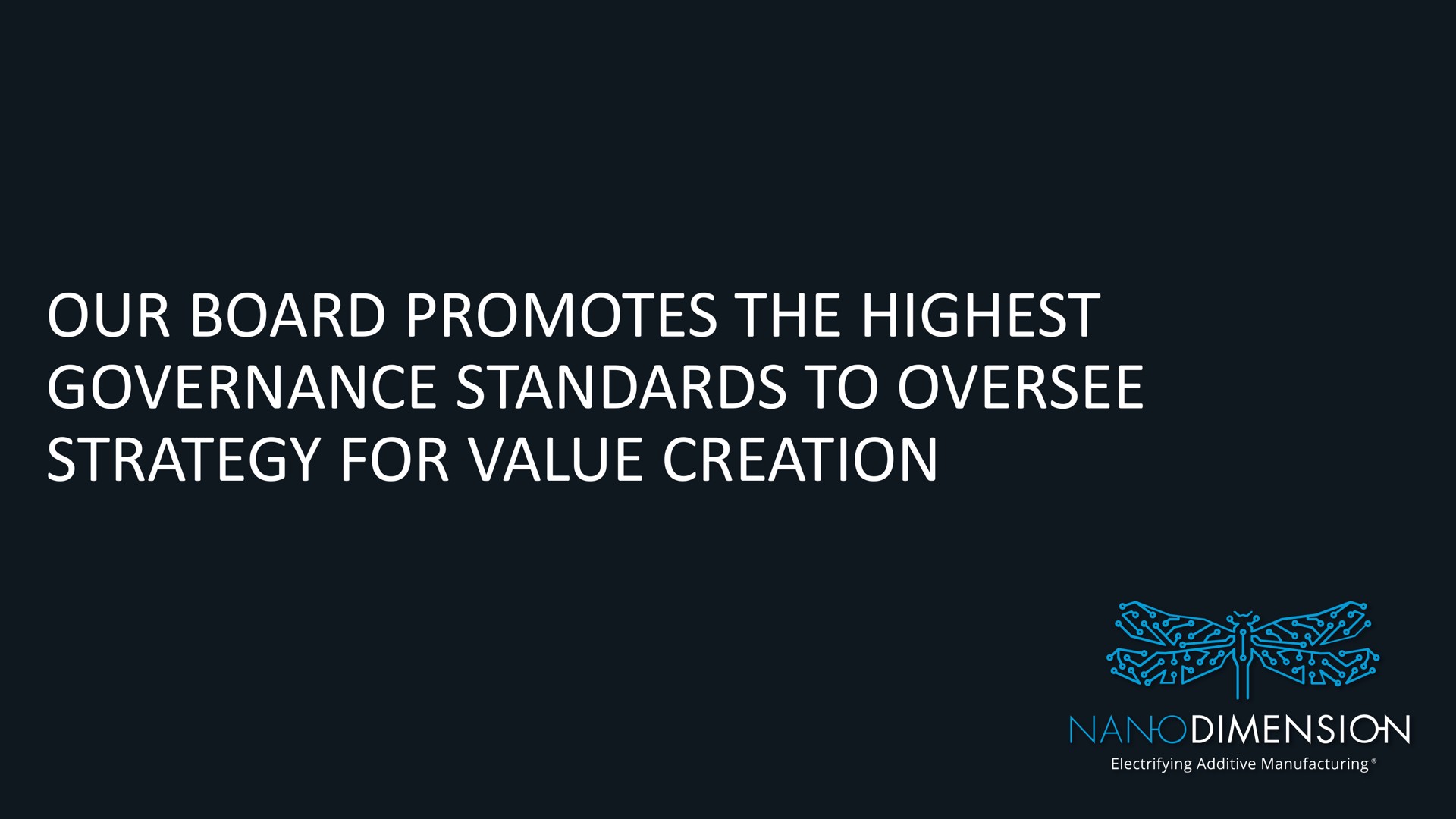 our board promotes the highest governance standards to oversee strategy for value creation | Nano Dimension