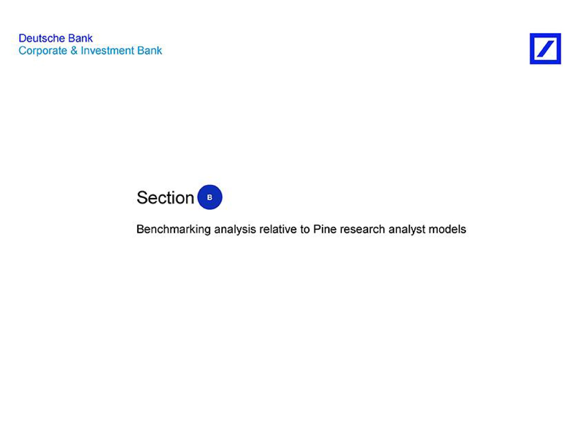 section analysis relative to pine research analyst models | Deutsche Bank