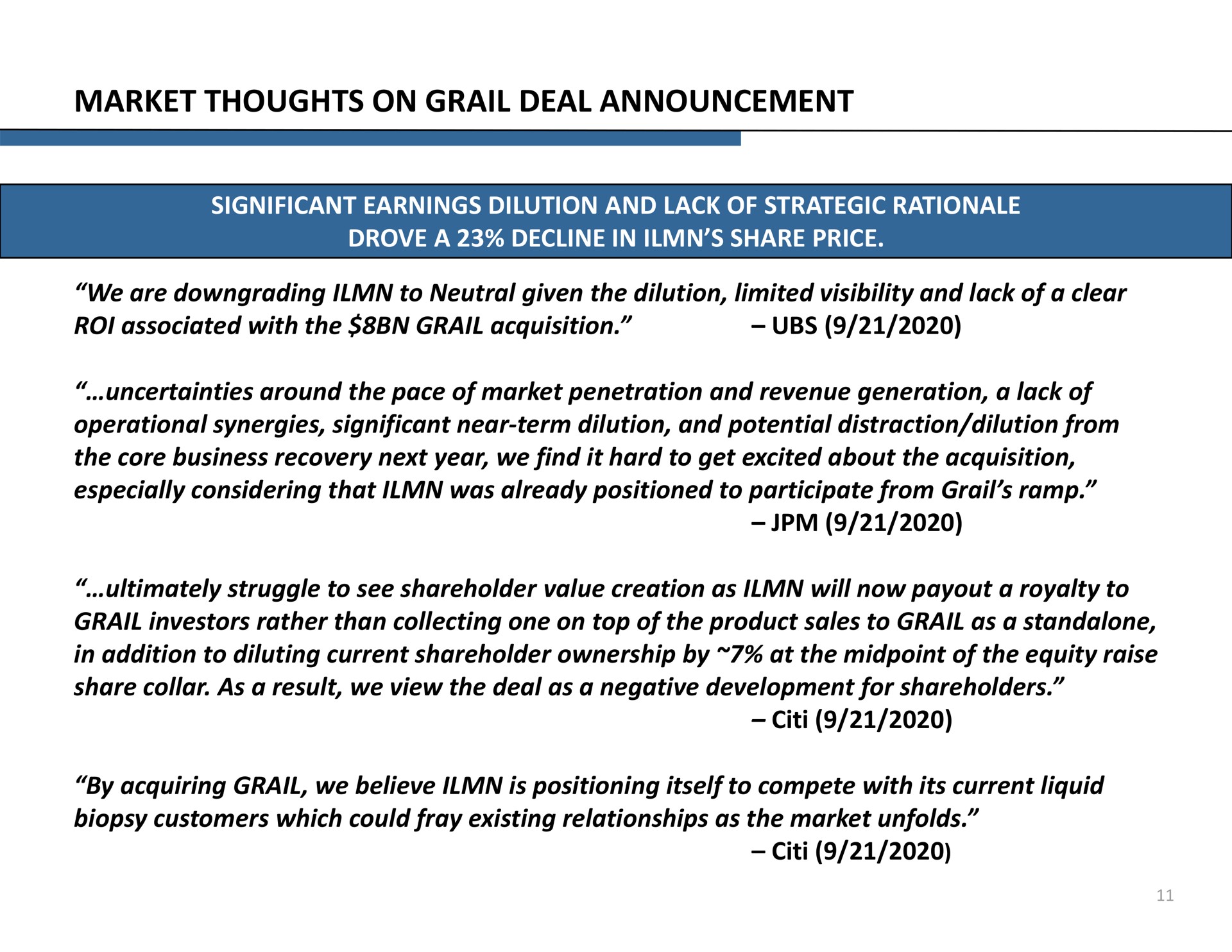 market thoughts on grail deal announcement | Icahn Enterprises