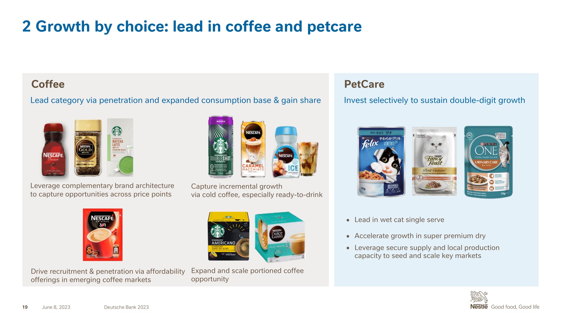 growth by choice lead in coffee and | Nestle