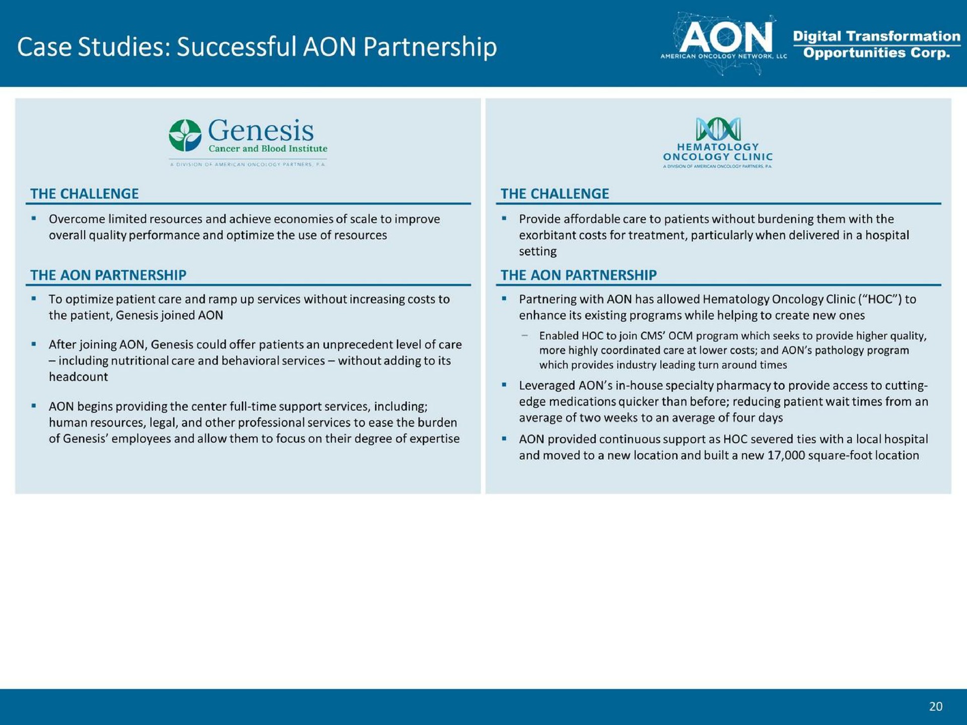 case studies successful partnership he genesis | American Oncology Network