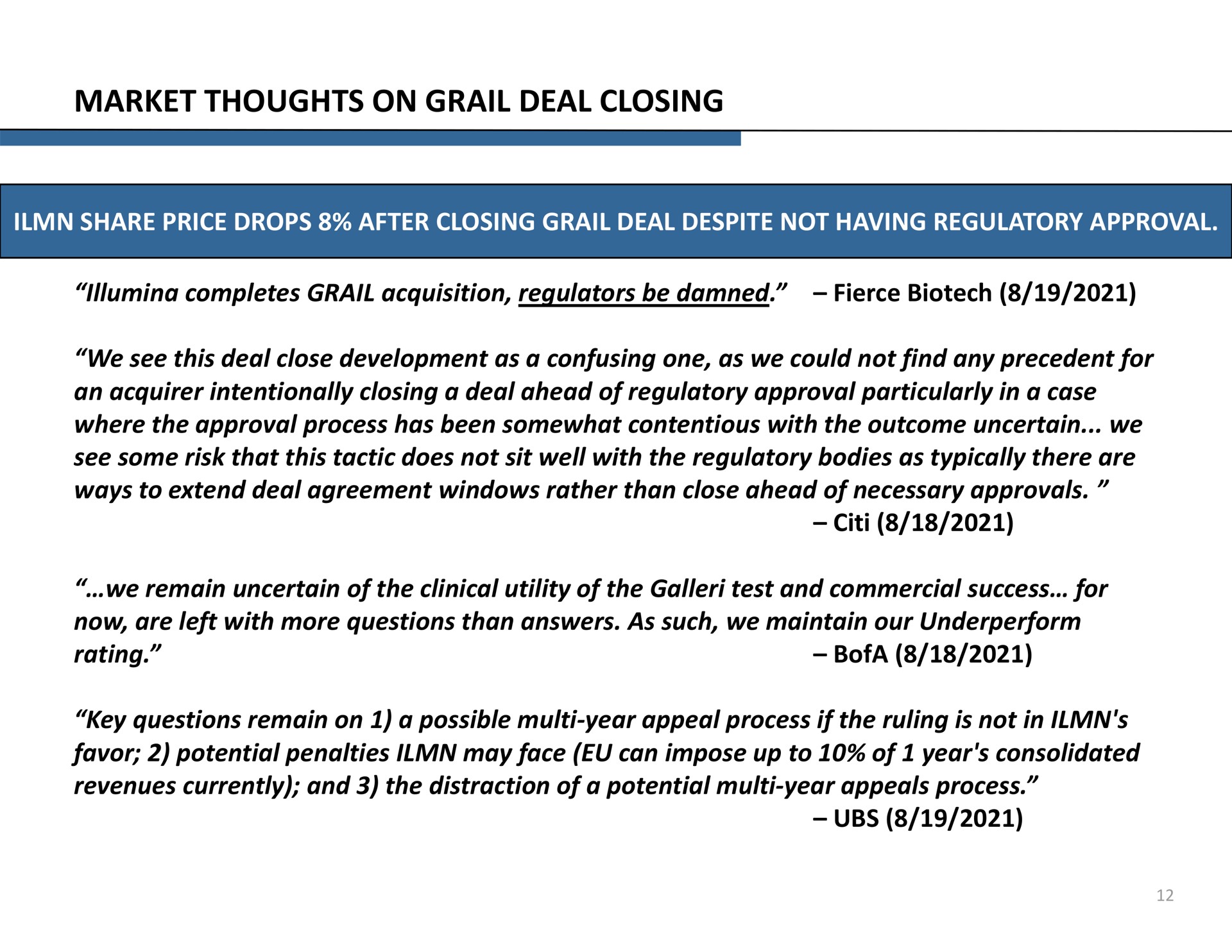 market thoughts on grail deal closing | Icahn Enterprises
