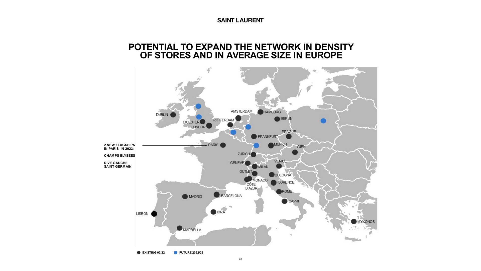 potential to expand the network in density of stores and in average size in | Kering