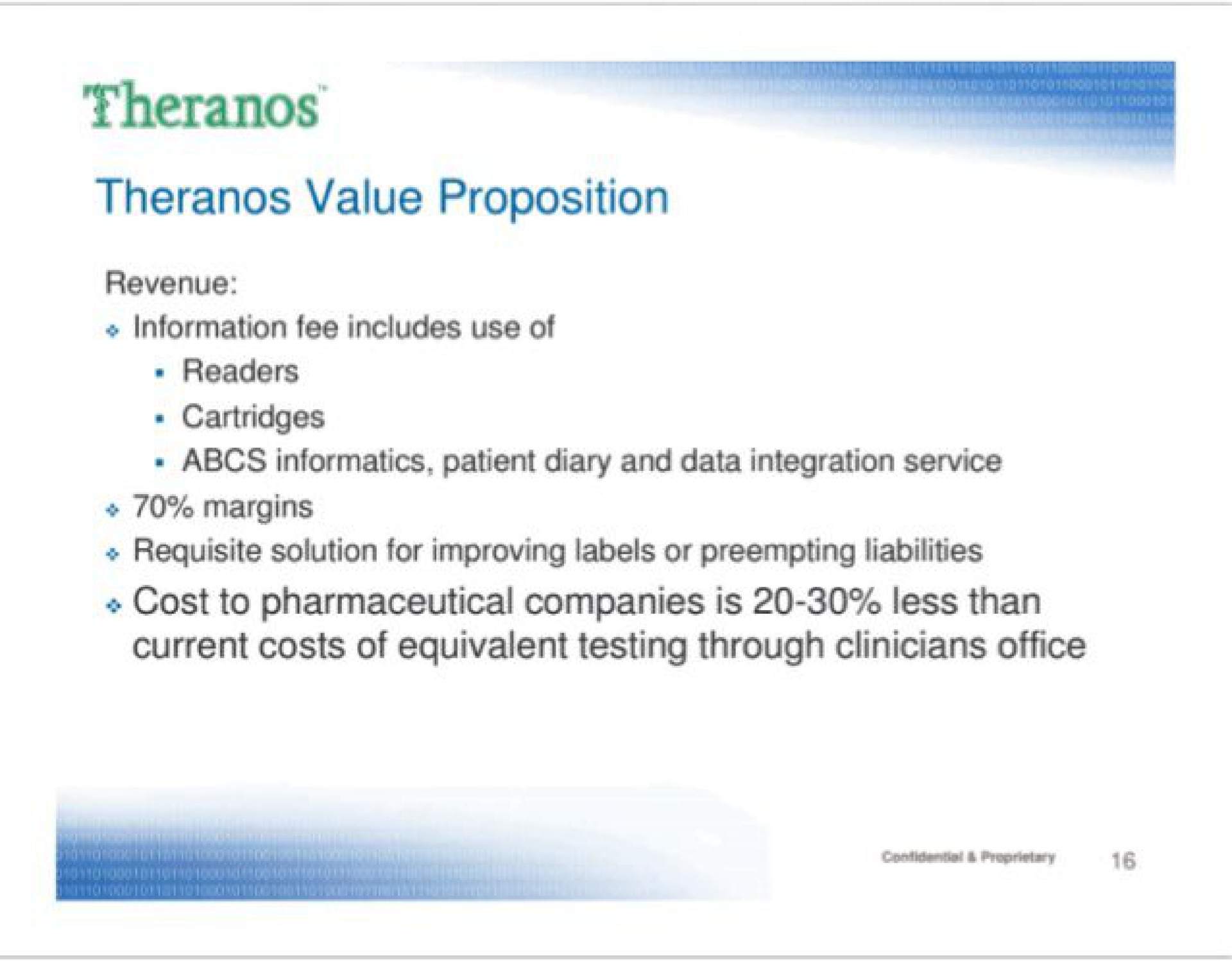 value proposition | Theranos