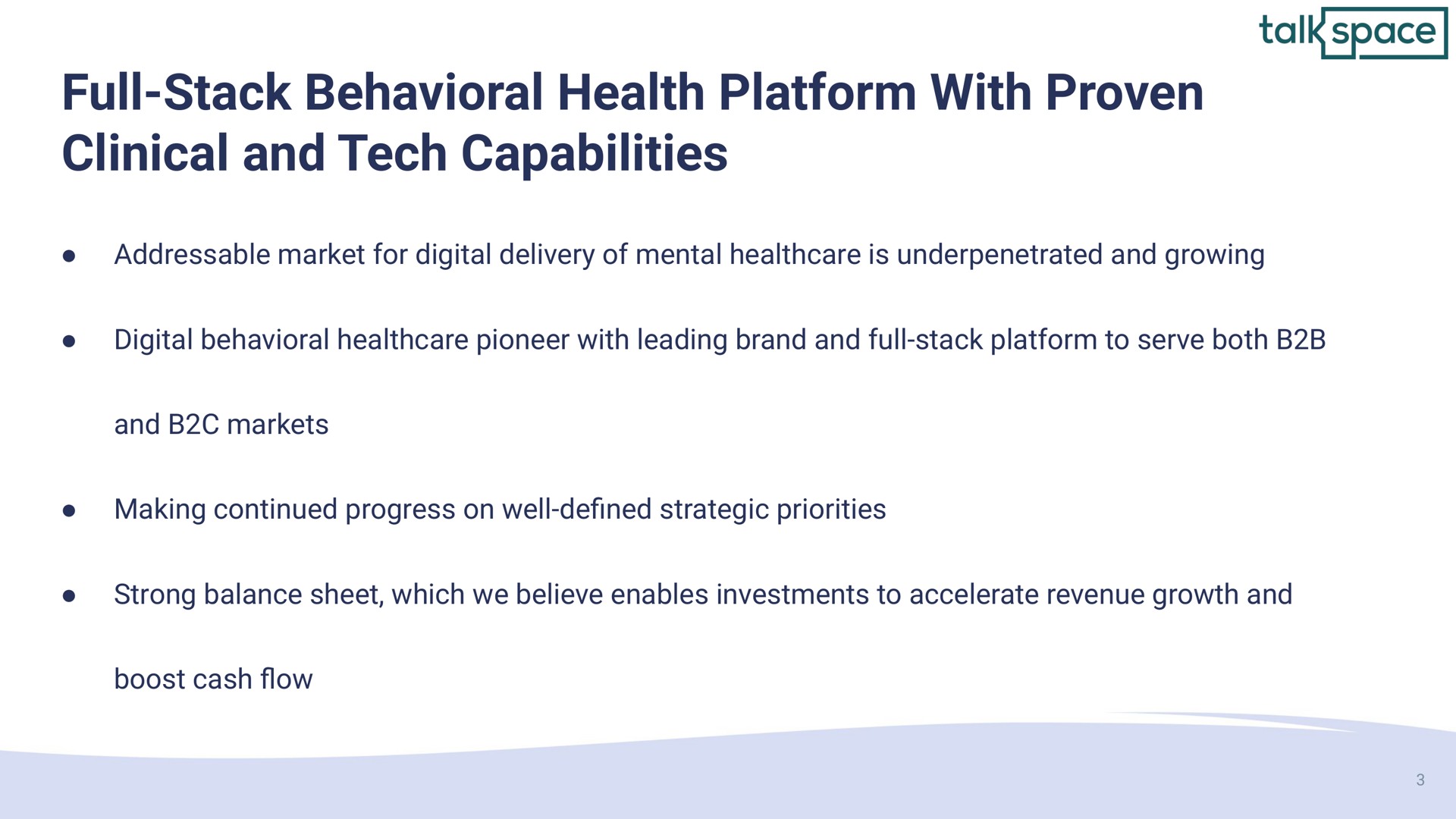 full stack behavioral health platform with proven clinical and tech capabilities | Talkspace