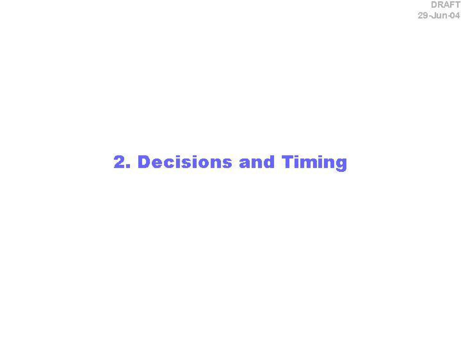 decisions and timing | Citi