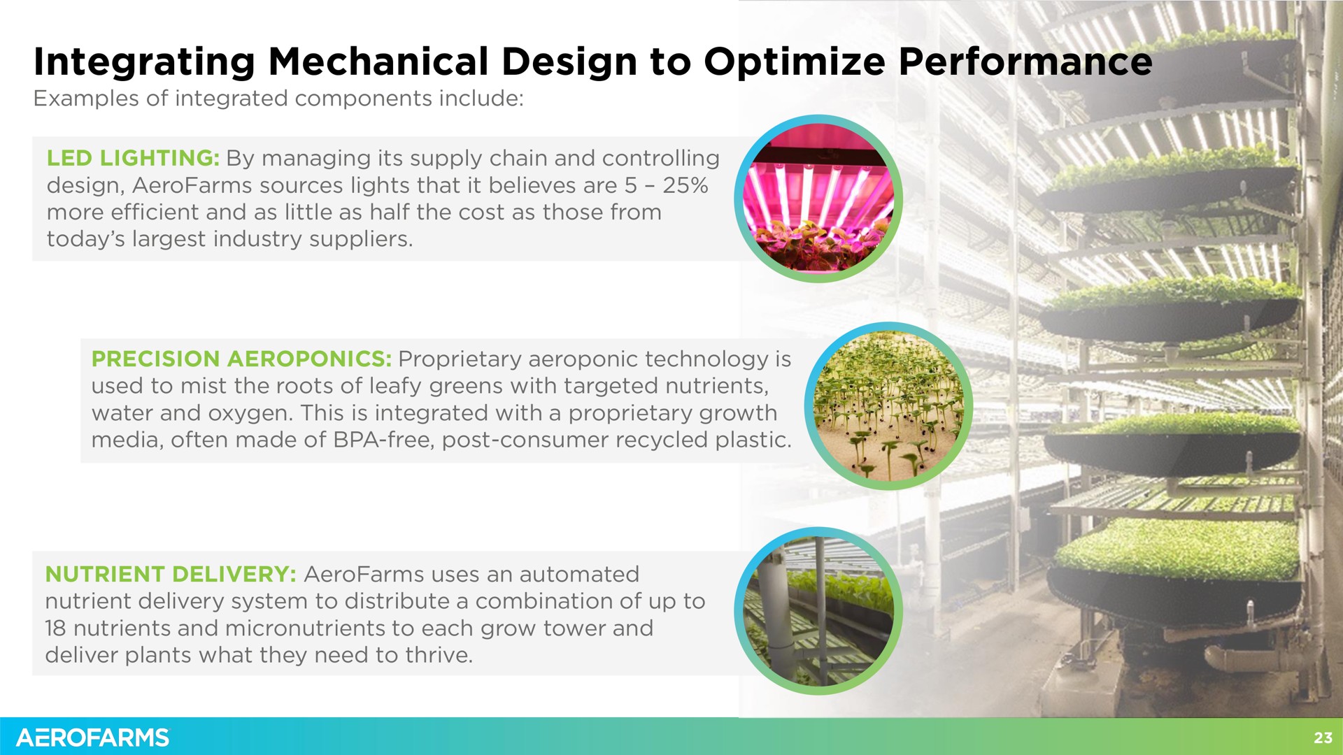 integrating mechanical design to optimize performance | AeroFarms