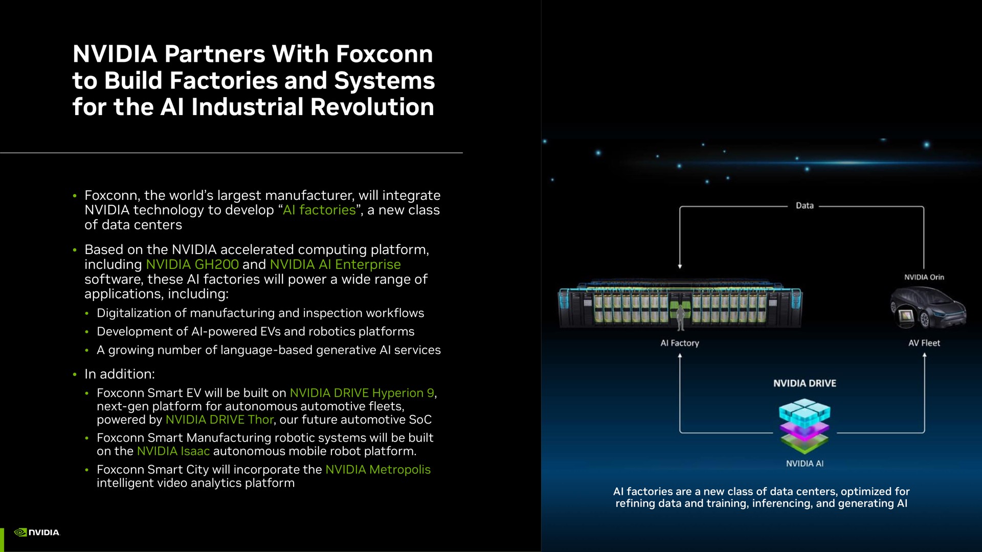 partners with to build factories and systems for the industrial revolution a an on | NVIDIA