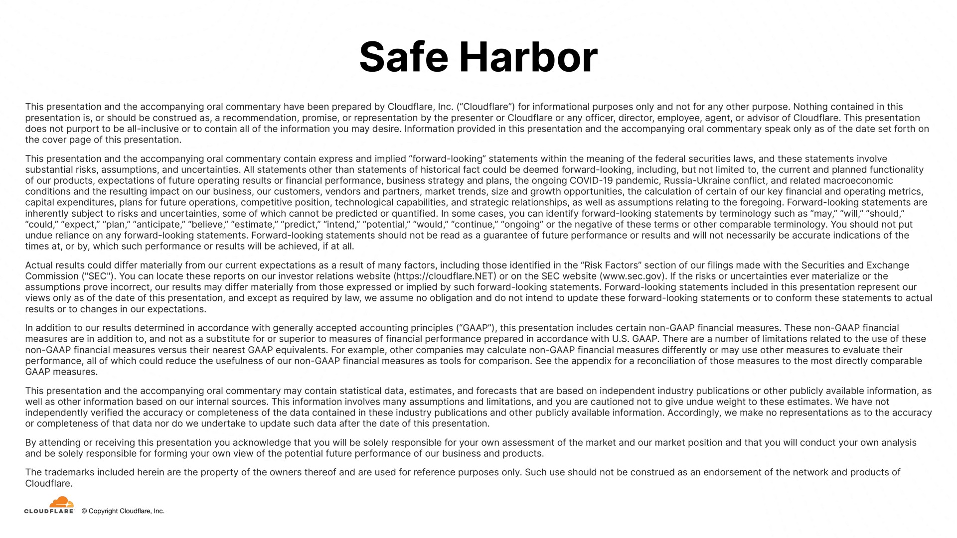 safe harbor | Cloudflare