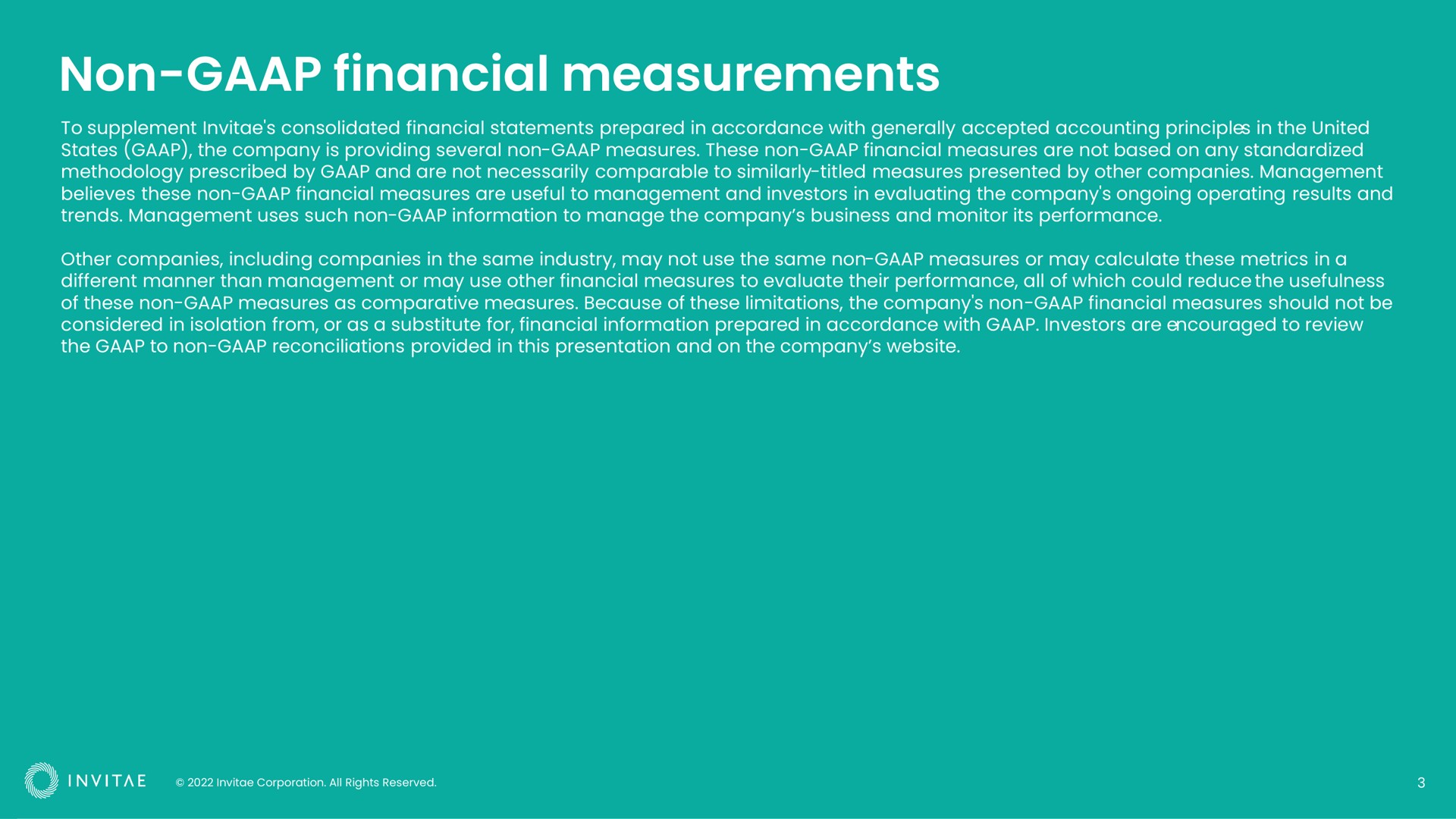 non financial measurements | Invitae