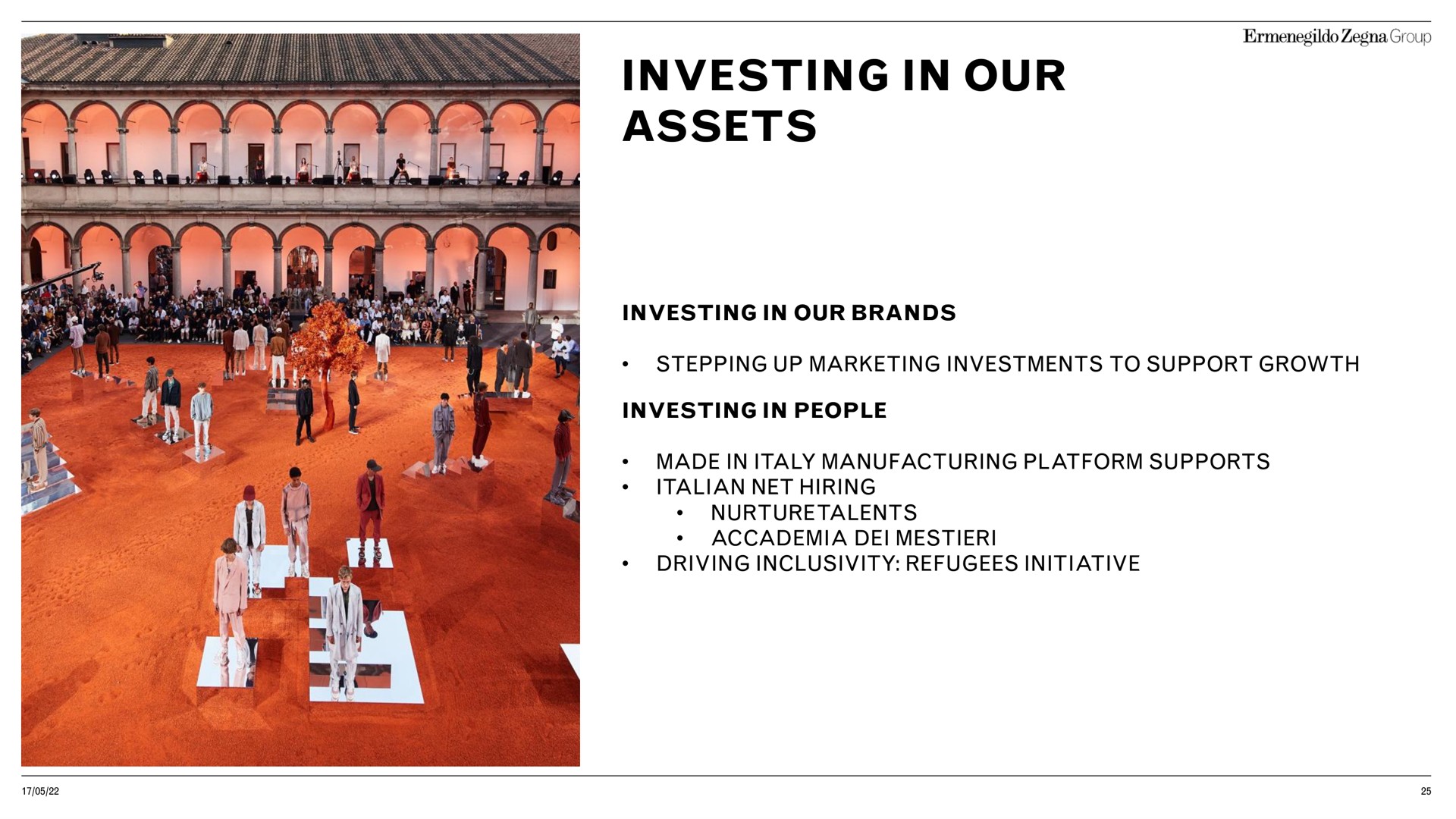 investing in our assets mele | Zegna