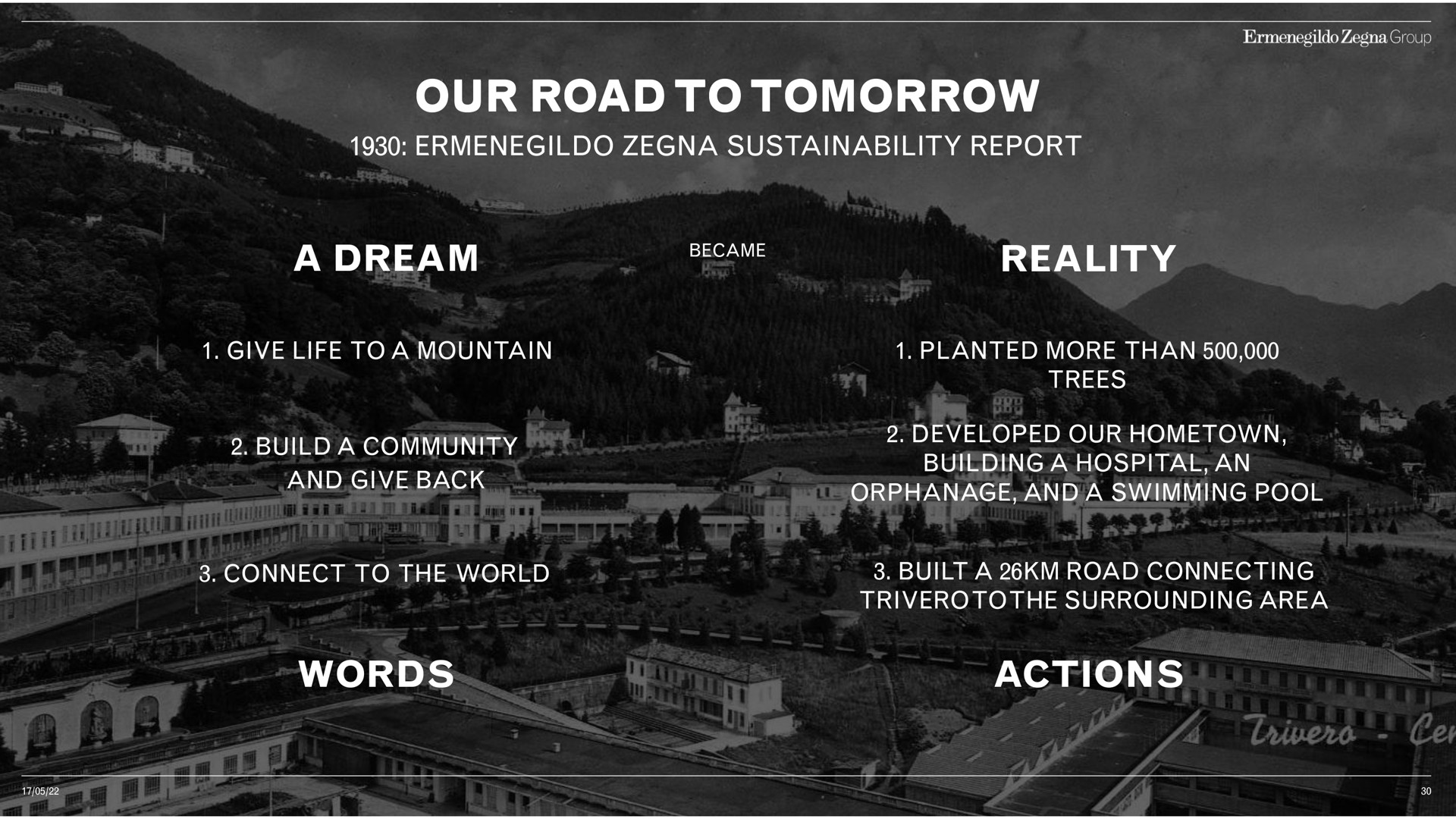 our road to tomorrow our road to tomorrow a dream reality words actions | Zegna