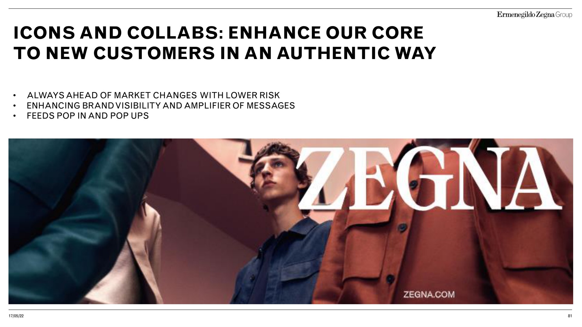 icons and enhance our core to new customers in an authentic way | Zegna