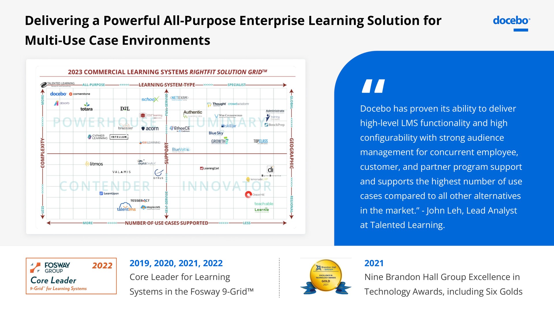 delivering a powerful all purpose enterprise learning solution for use case environments | Docebo