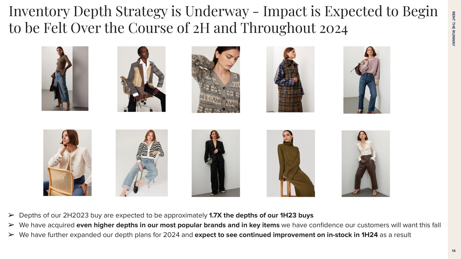 inventory depth strategy is underway impact is expected to begin to be felt over the course of and throughout | Rent The Runway