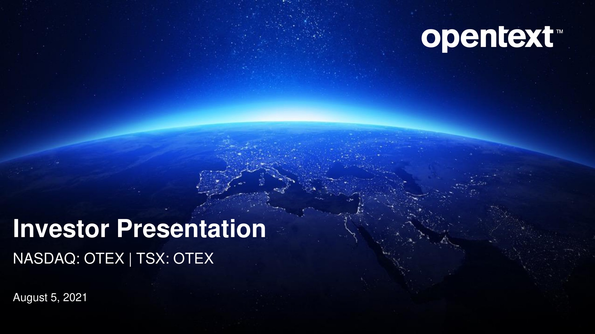 investor presentation be | OpenText