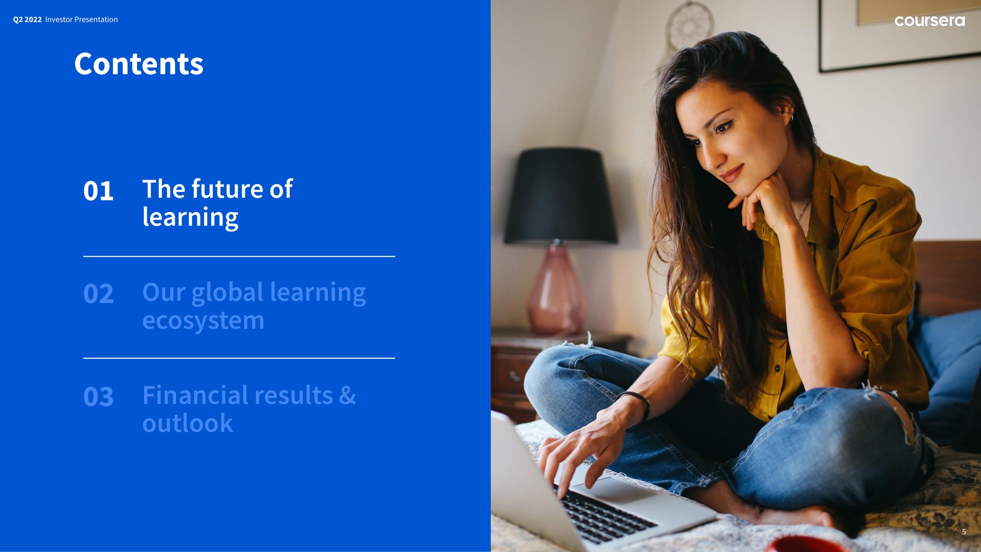 a the future of learning our global learning ecosystem financial results outlook | Coursera