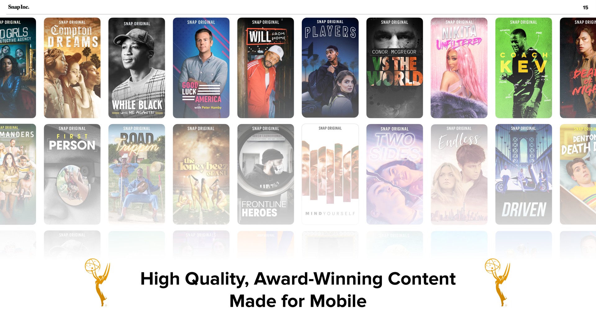 high quality award winning content made for mobile | Snap Inc